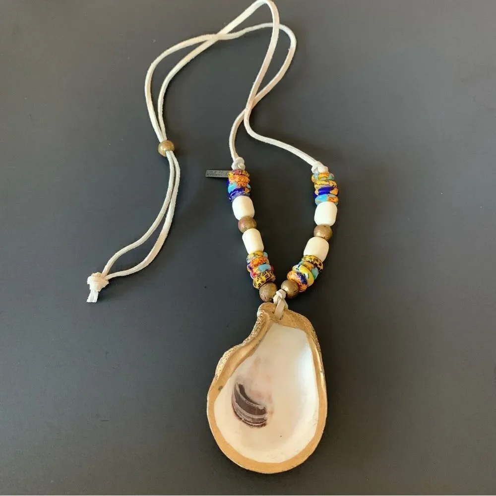 Oyster Shell Trade Bead Necklace